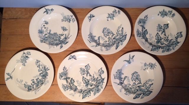 Suite of six plates Longwy