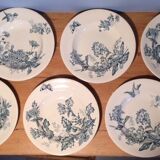 Suite of six plates Longwy
