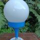 Space Age ball lamp in white opaline and blue plastic, 1970s
