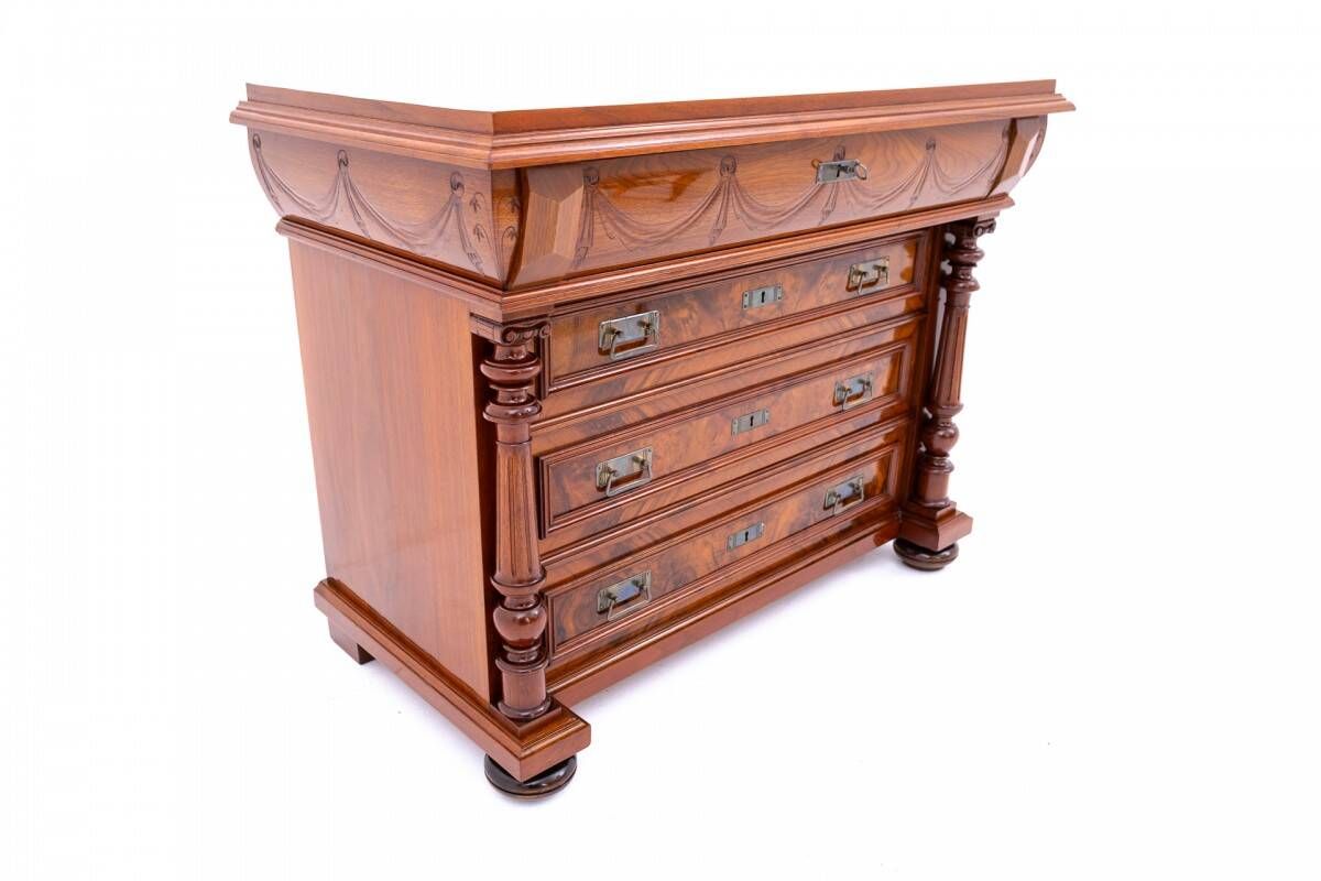Antique walnut chest of drawers, Northern Europe, circa 1900.