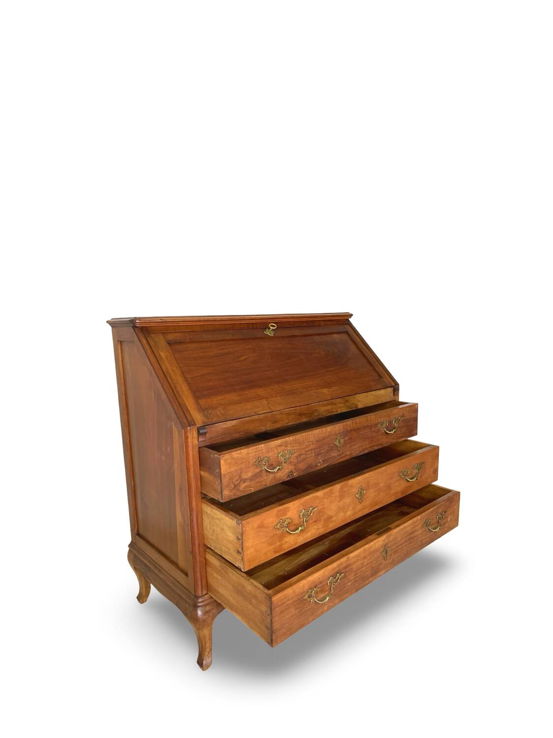 Antique Italian secrétaire in solid walnut, 1920s/1930s.