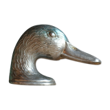 Vintage duck bottle opener signed Ducky in silver metal
