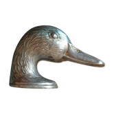 Vintage duck bottle opener signed Ducky in silver metal