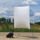 Lampe de sol vintage design italien Prandina 33f volumes lumineux - 128 cm
