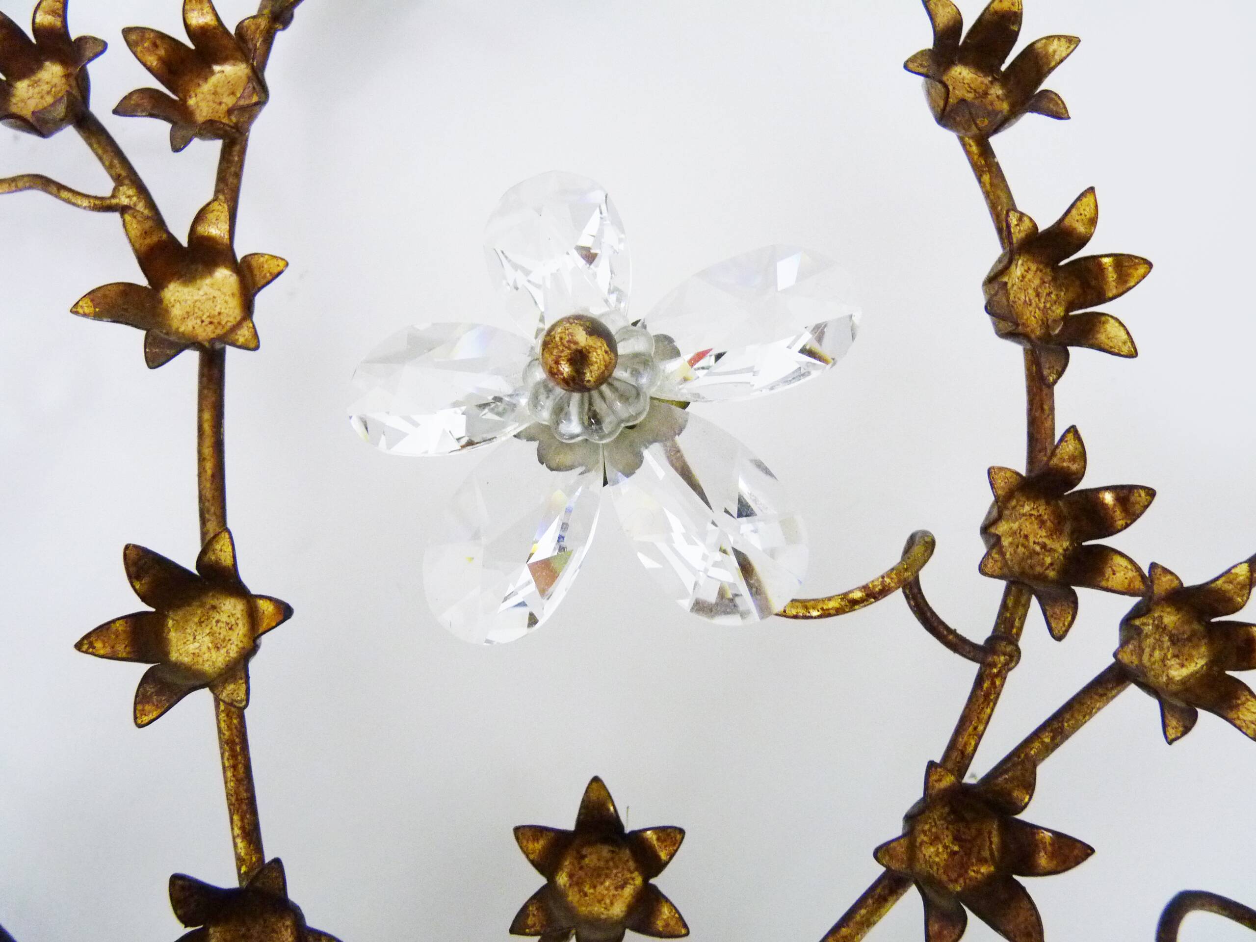 Magnificent vintage Italian wall light with Swarovski crystal, 1970s