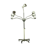 Chrome mid century modern adjustable five-arm lamp on wheel base