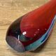 Drop vase glass sommerso red blue Murano style Flavio Poli 29 cm