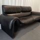 Canapé De Sede en cuir noir, design sculptural, Suisse