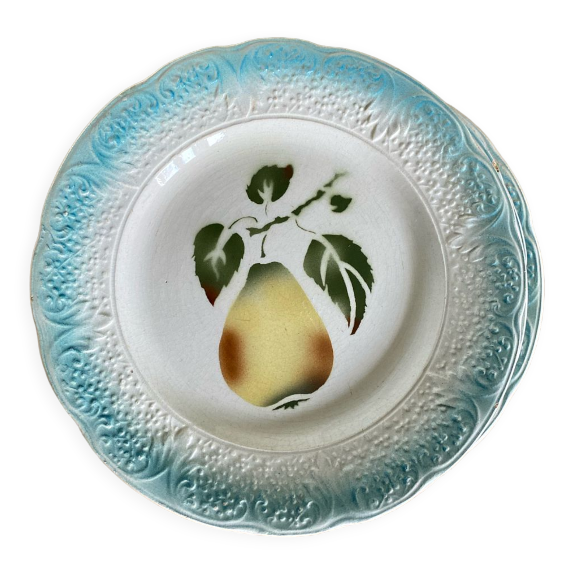 Set of 6 Clairefontaine Graves pear slip plates