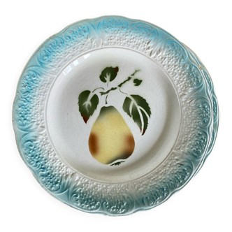 Set of 6 plates in pear slip Clairefontaine Graves