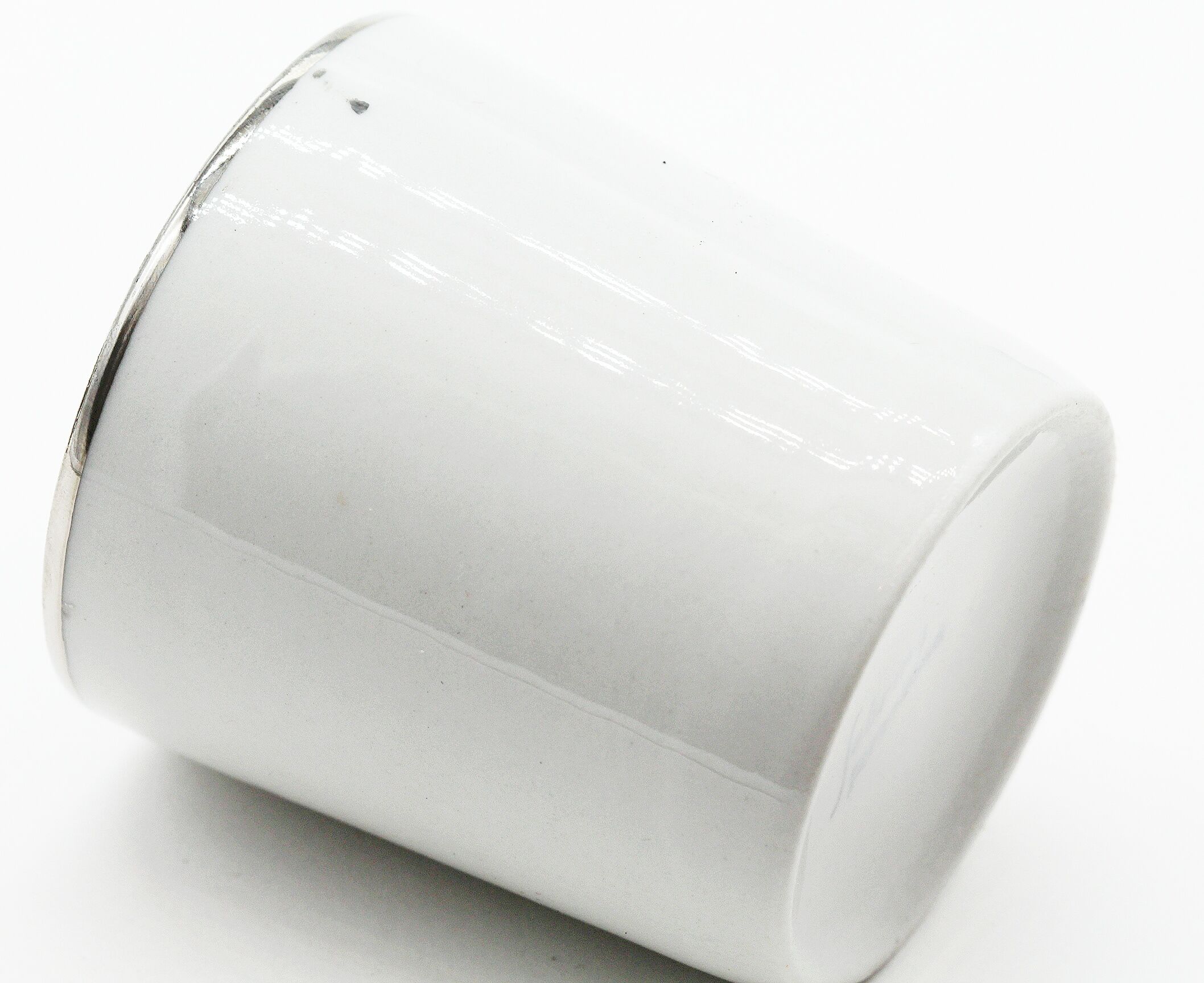 White and silver cup