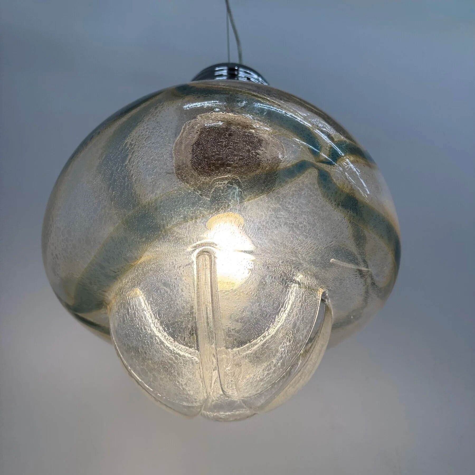 Suspension en verre Mazzega, années 1970, Italie