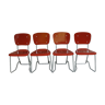 Set of 4 Aluflex stackable chairs by Armin Wirth, Ph. Zieringer Switzerland