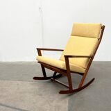 Mid-century Danish rocking chair set with footrest by Poul Volther for Frem Røjle, 1960s.