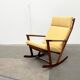 Mid-century Danish rocking chair set with footrest by Poul Volther for Frem Røjle, 1960s.