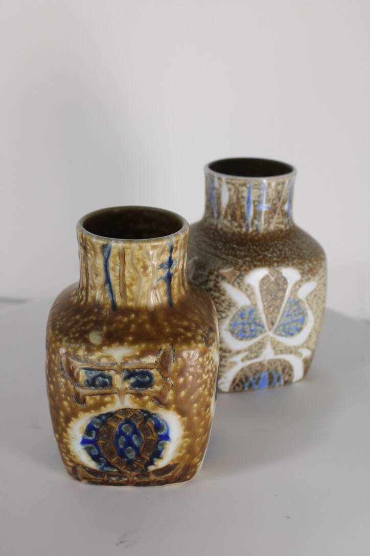 Nils Thorsson vase Royal Copenhagen vintage Danish ceramic x2 1970
