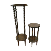 Suite of two harnesses in natural wood Pietement in twists XX century