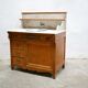 Antique washbasin cabinet in marble and wood