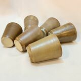 Set de 6 verre gobelets Digouin en grès beige marron