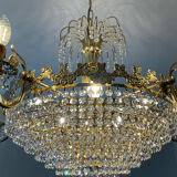 Waterfall chandelier with crystal tassels