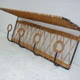 Wicker wall coat-hanger 1960