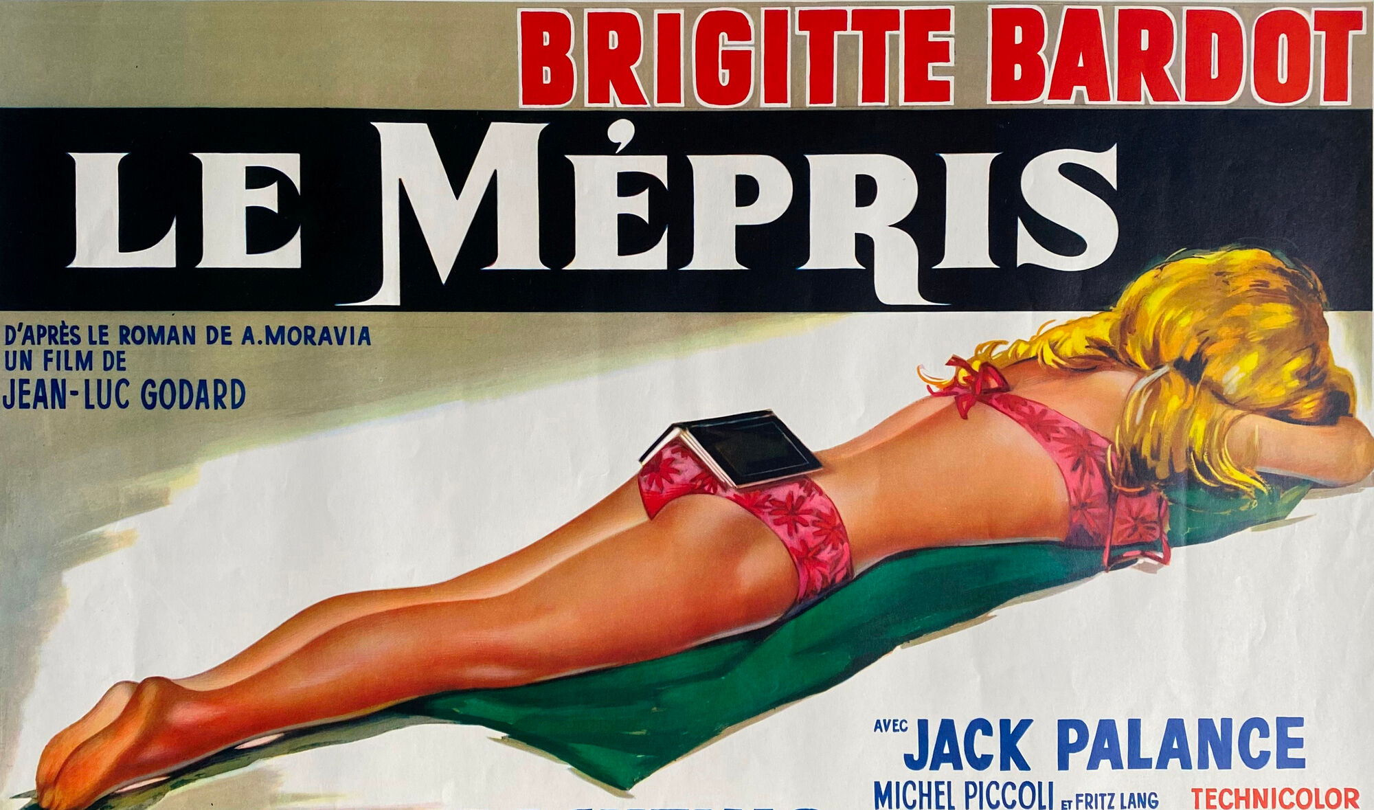 Original cinema poster "Le Mépris" Brigitte Bardot, Jean-Luc Godard 37x55cm 1963