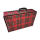 Suitcase old Scottish fabric red 1960/1970