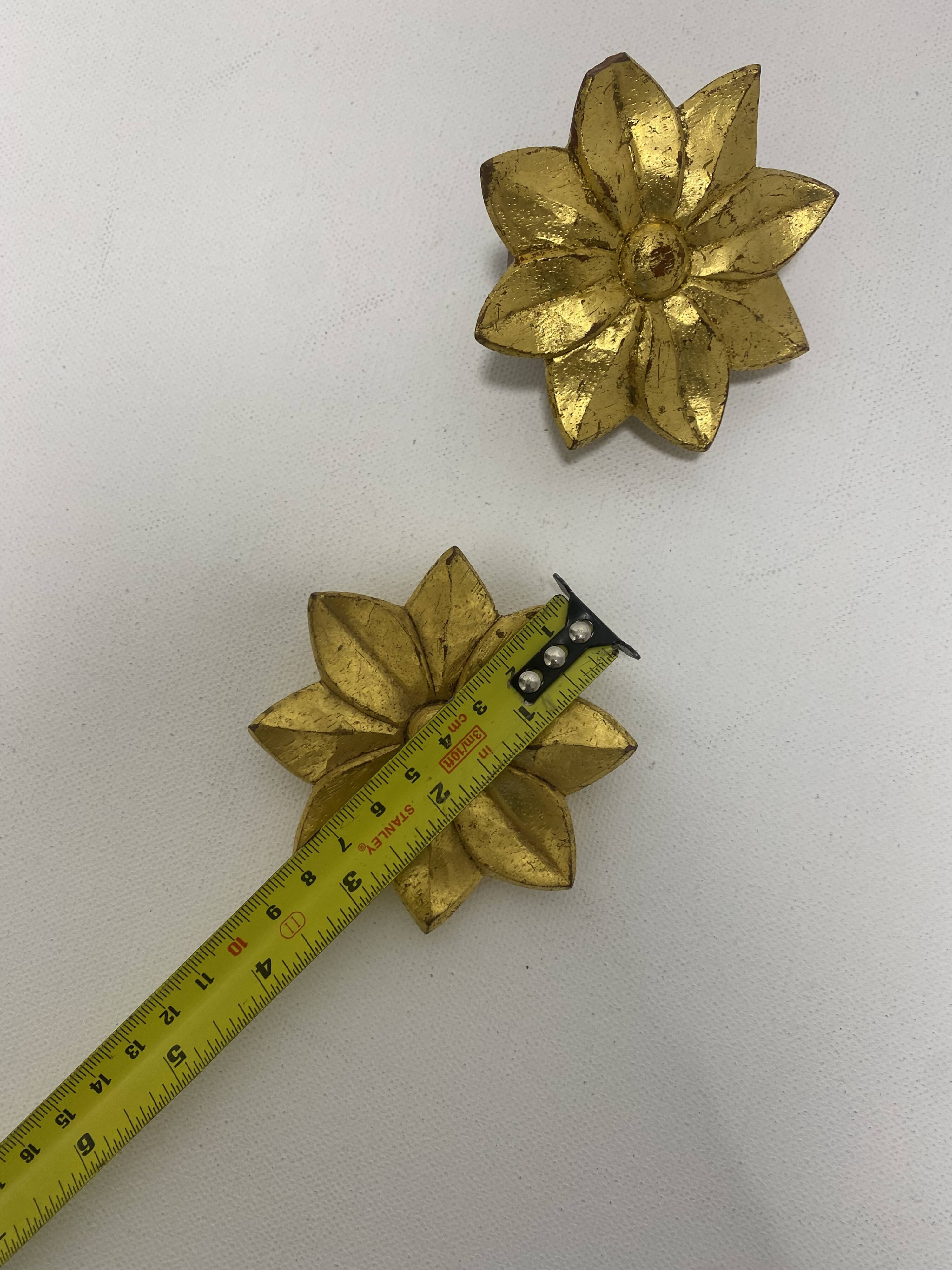 Gold Pair Oak Hand carved Door Handle Pullers Gio Ponti Guglielmo Ulrich