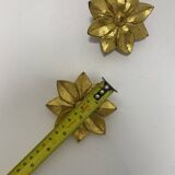 Gold Pair Oak Hand carved Door Handle Pullers Gio Ponti Guglielmo Ulrich