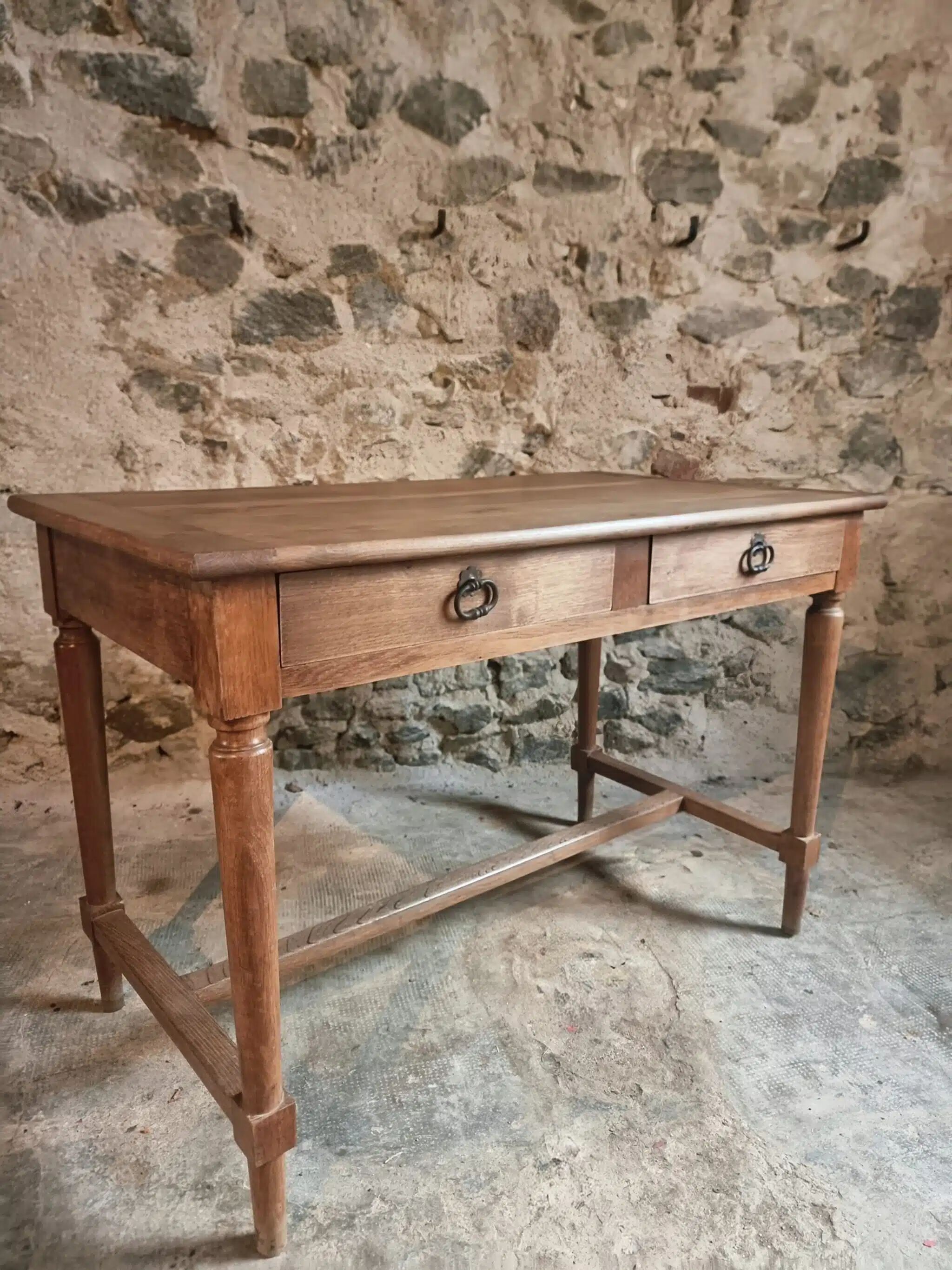 Table / antique desk in French oak, 1930s