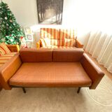 2-seater brown leather sofas from the 60s