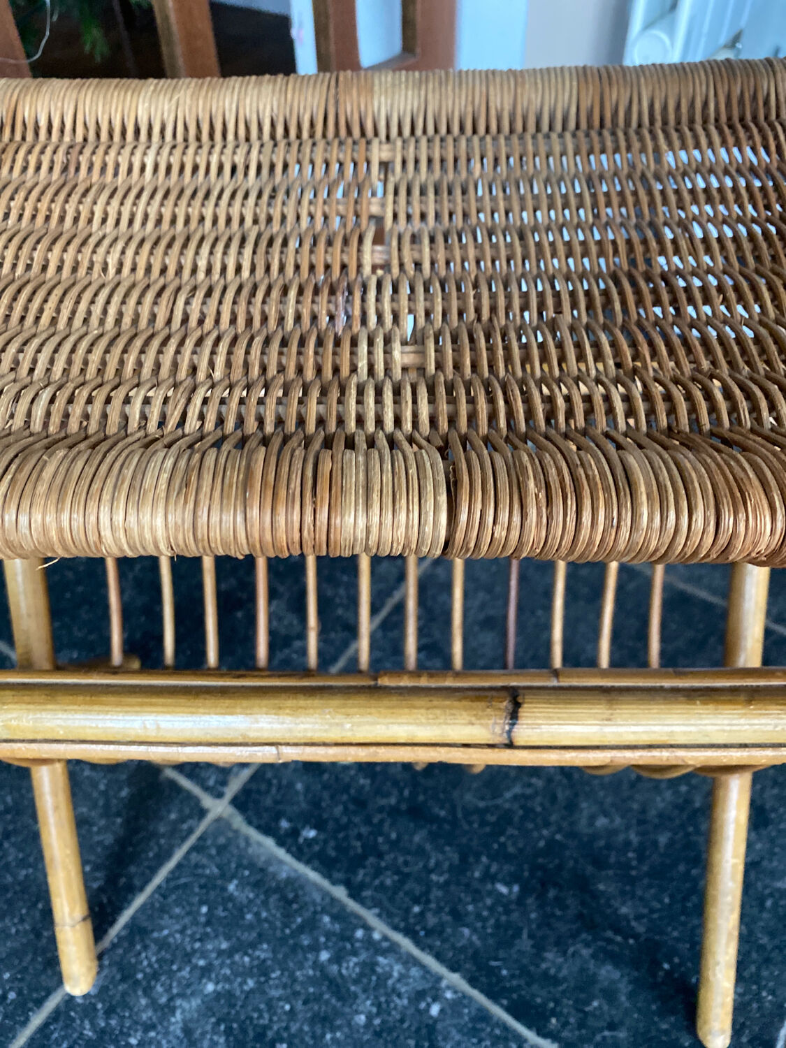 Rattan magazine holder