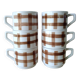 Lot de 6 tasses modèle Écossais marron