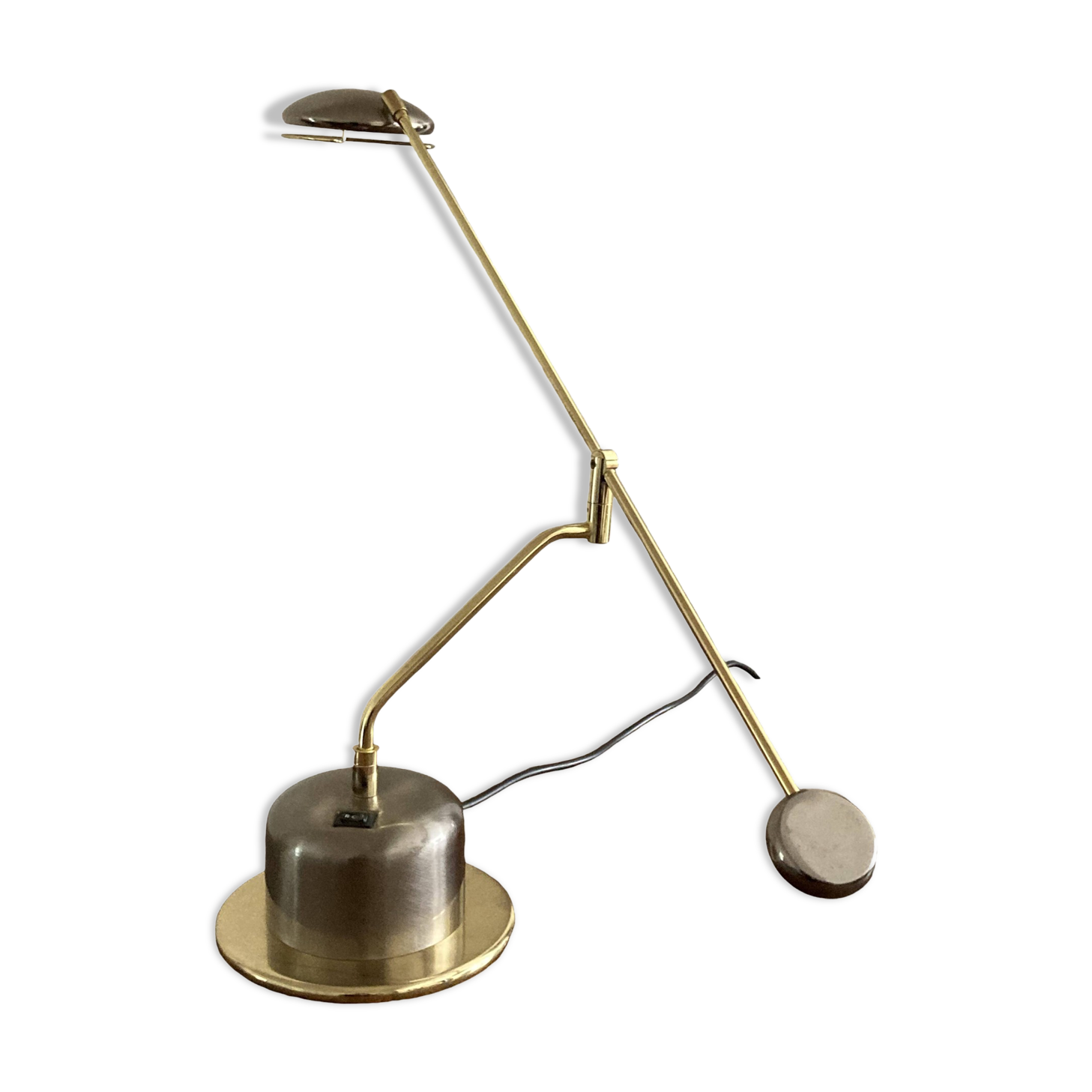 Massive vintage 80s swing arm table lamp