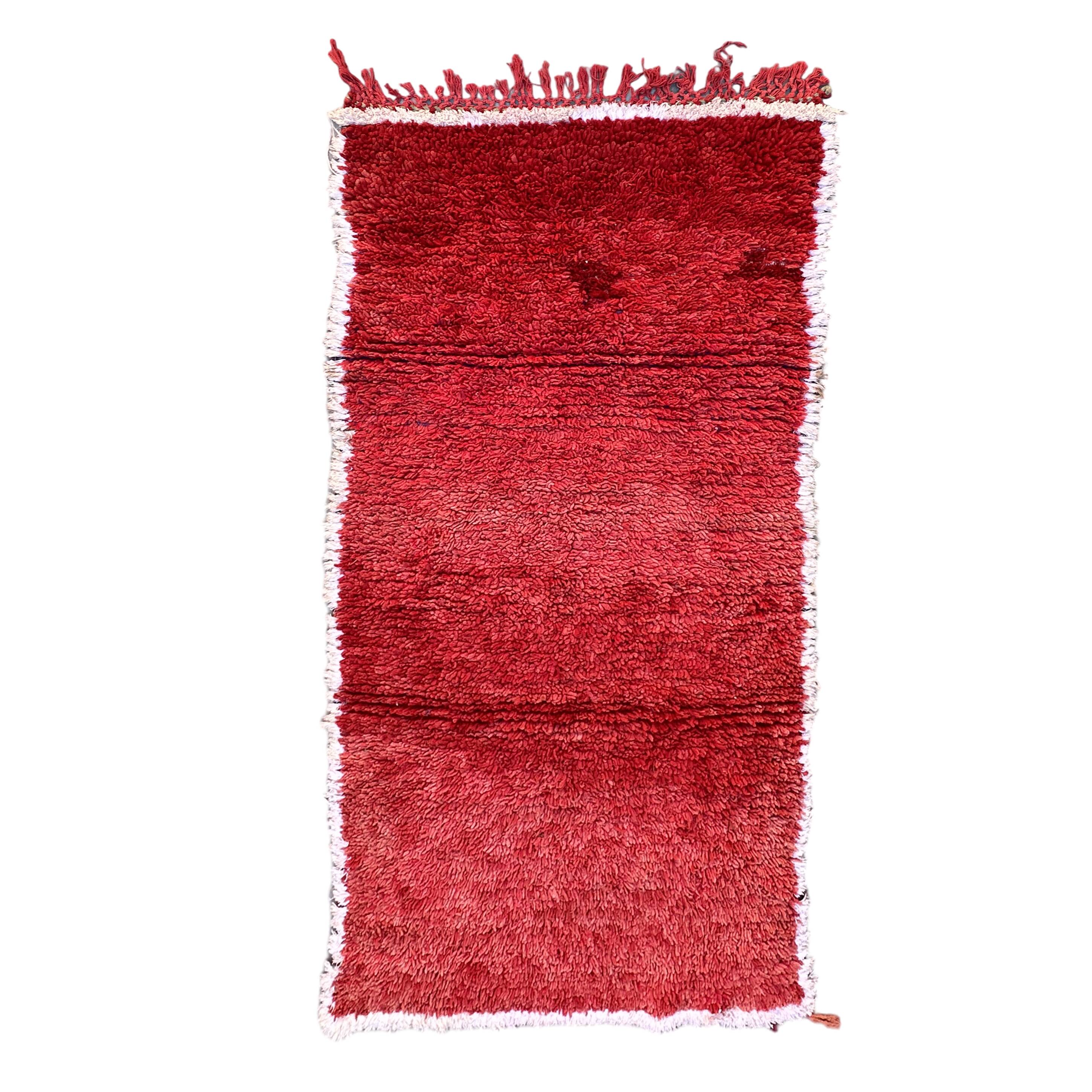 Moroccan rug Beni M'Guild red - 223 x 113 cm