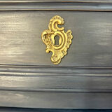 Commode vintage restaurée – peinture Annie Sloan Oxford Navy & cire cl