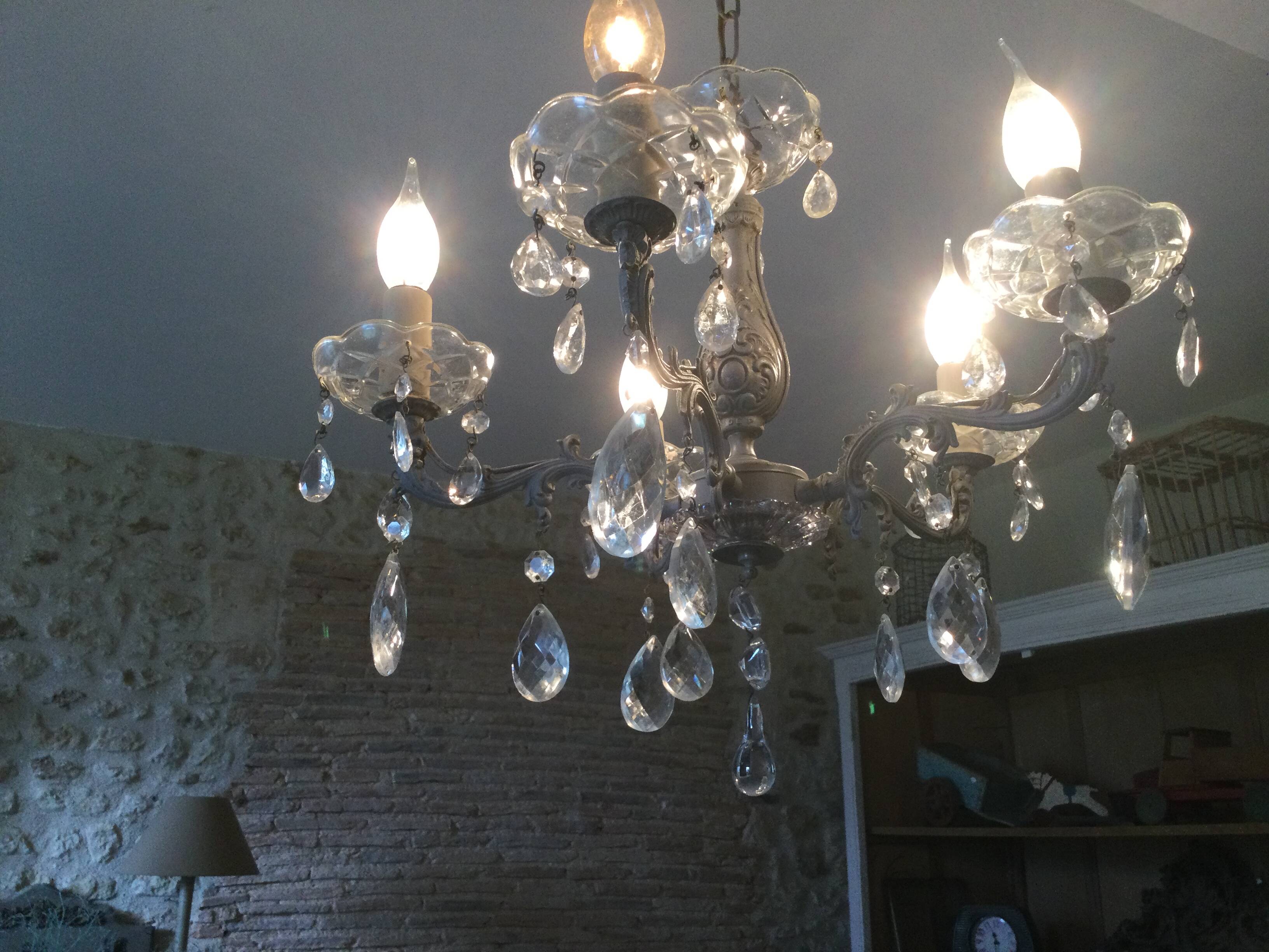 Antique chandelier with pendants