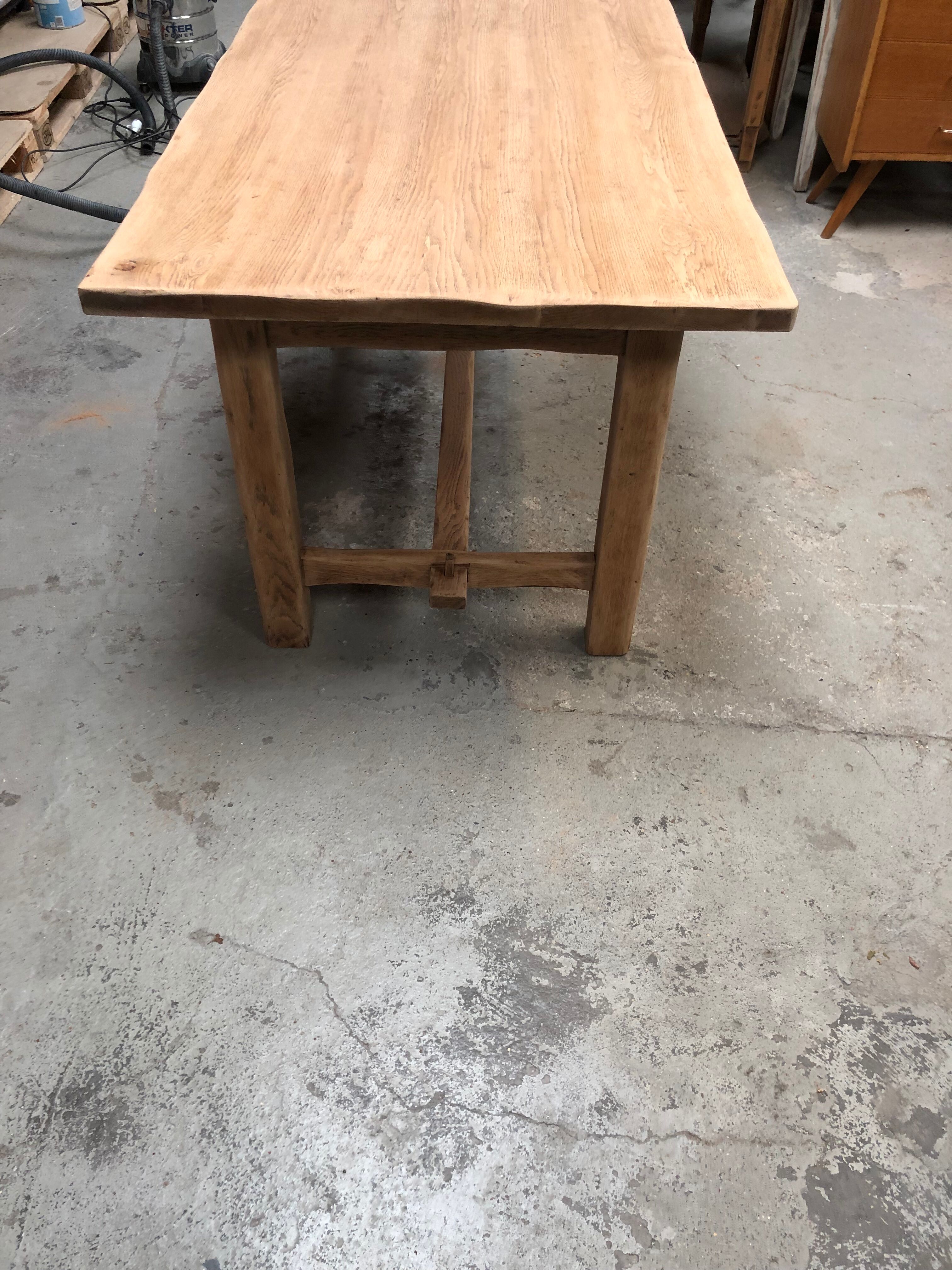 Old artisanal farmhouse table solid oak