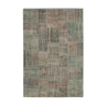 Tapis oriental 206 cm x 303 cm gris patchwork fait à la main