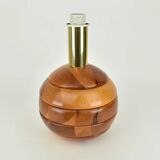 Lampe de table moderniste en bois de pin, années 1970