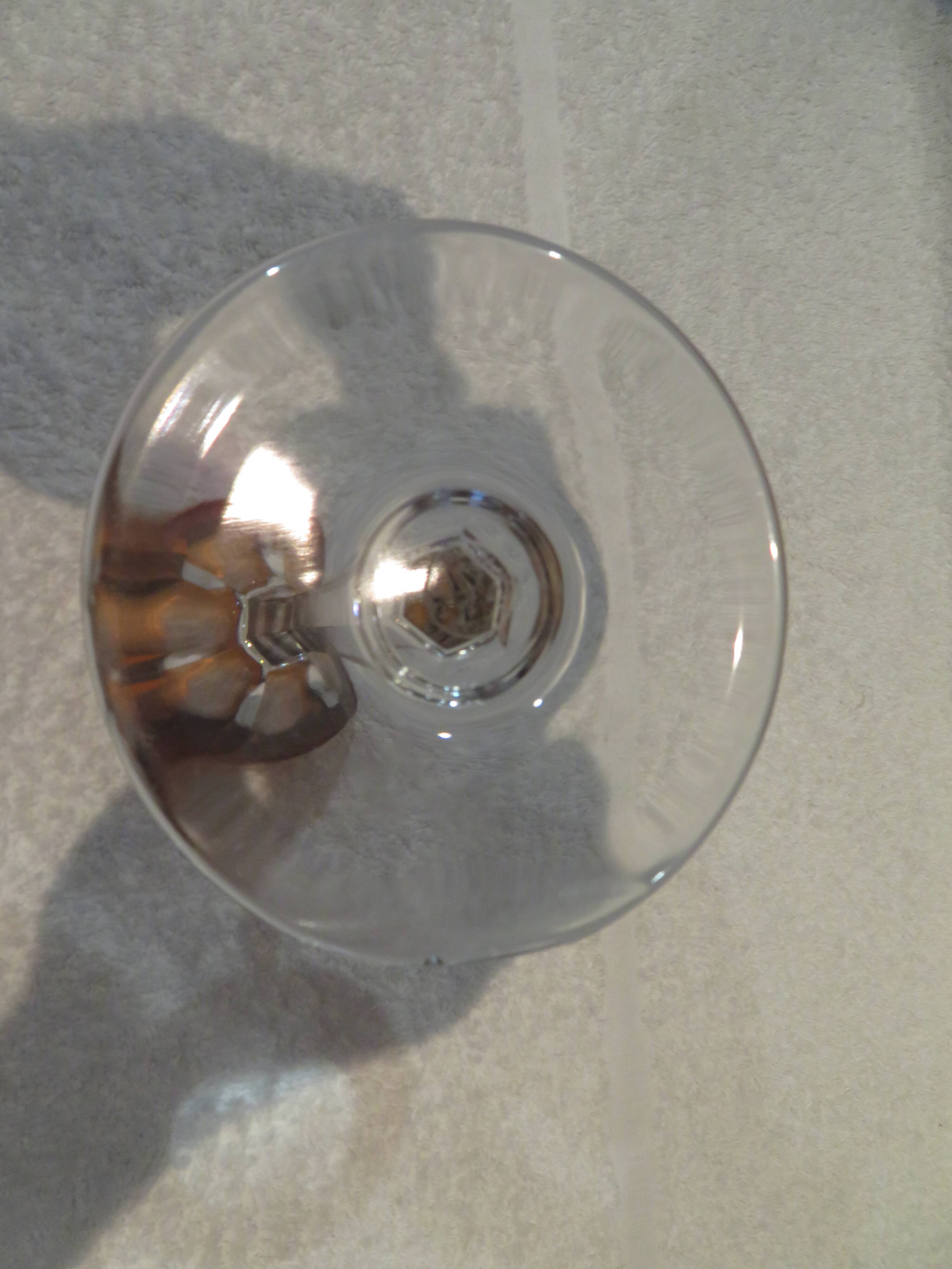 Baccarat crystal wine glass 12cl model Genova lined Amber ground base