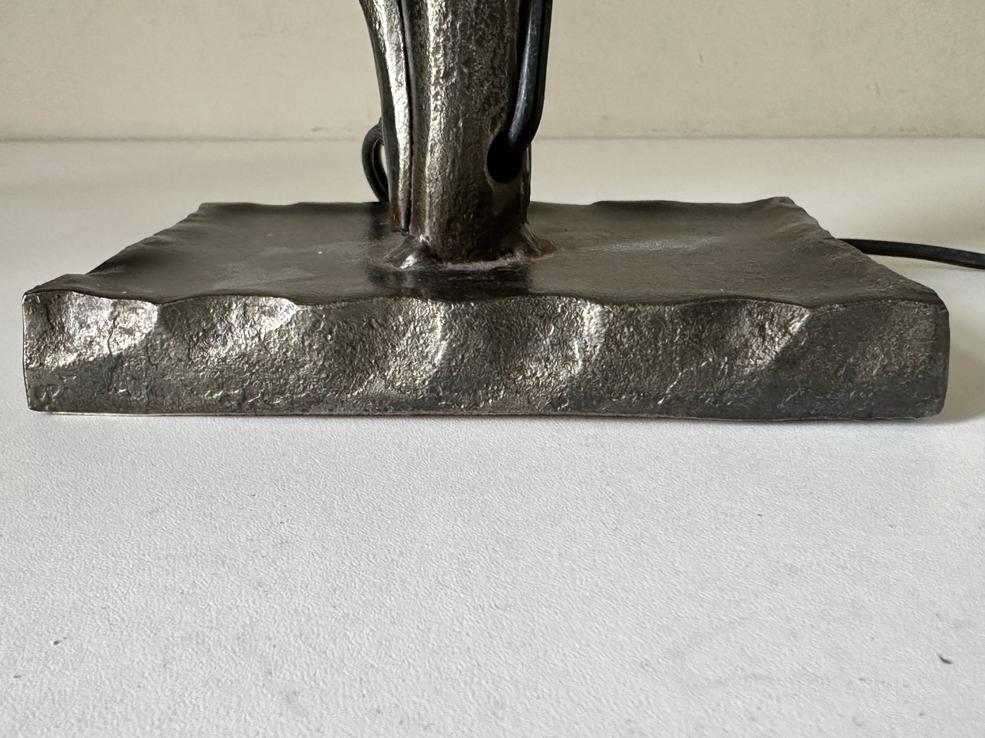 Vintage 60s metal brutalist lamp