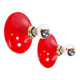 Pair of petite red disc sconces, Italy 1980s