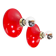 Pair of petite red disc sconces, Italy 1980s