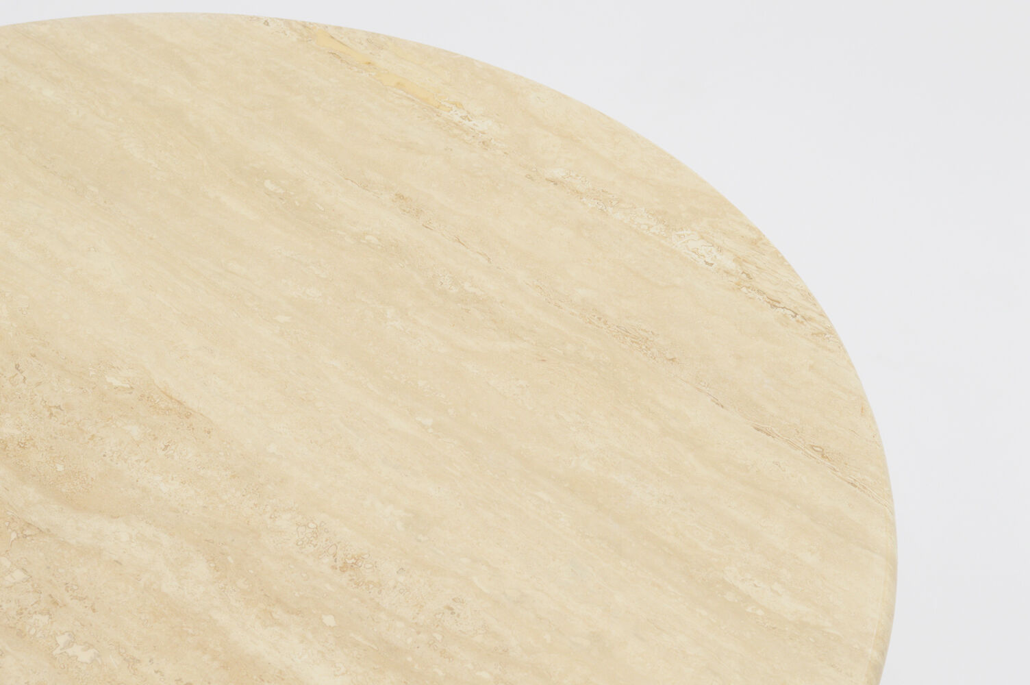 Round travertine coffee table, italy 70s