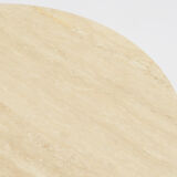 Round travertine coffee table, italy 70s