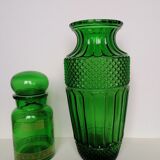 Old glass green vase