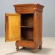 Antique Louis-Philippe bedside table in walnut with drawer, Italy, 19th century.