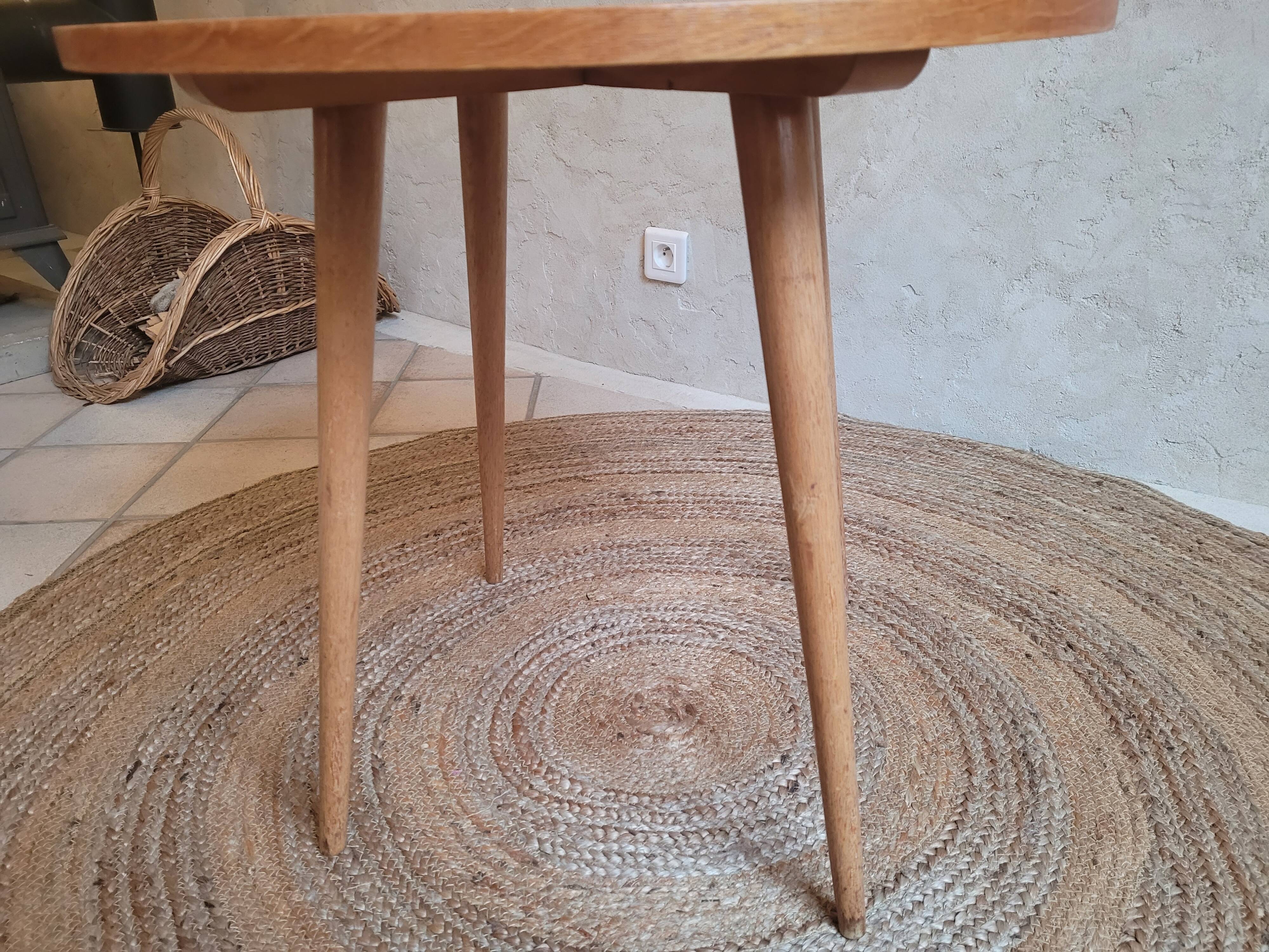 Vintage oak round coffee table