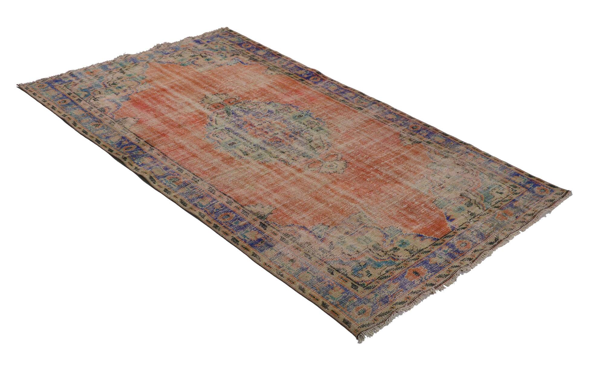 Tapis turc anatolien vintage fait main 266 cm x 155 cm